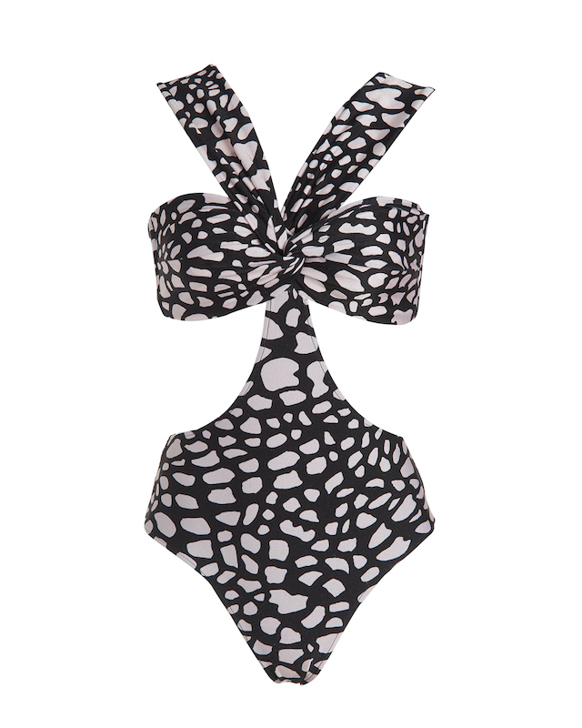 Spotted Cut-Out Swimsuit