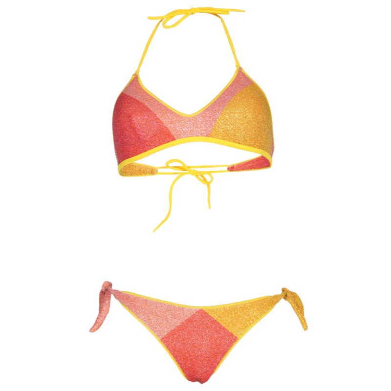 Lurex Sporty Padded Bikini Yellow