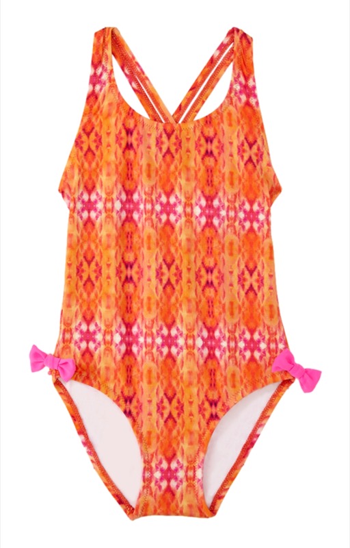 Girls Clara Swimsuit Coral Print