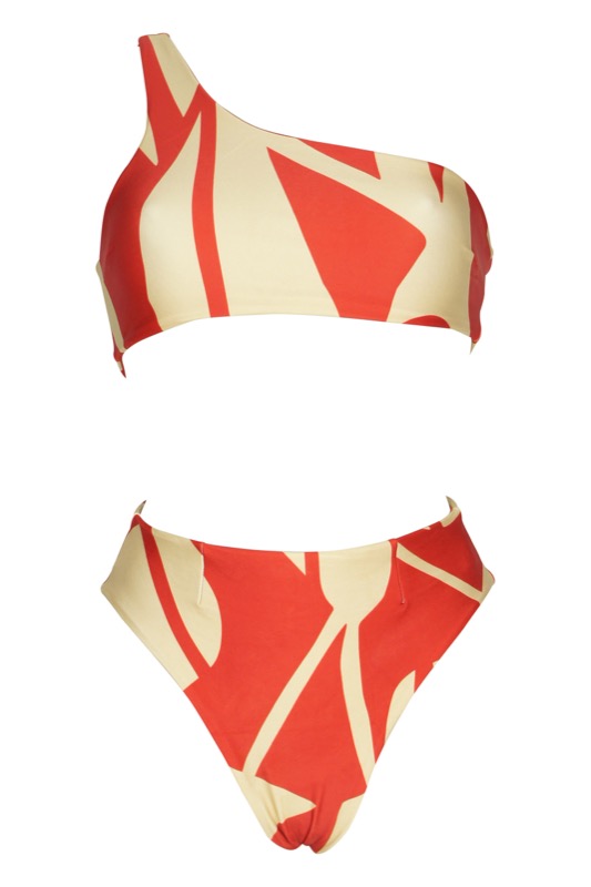 Perlin Asymmetric Bikini Red