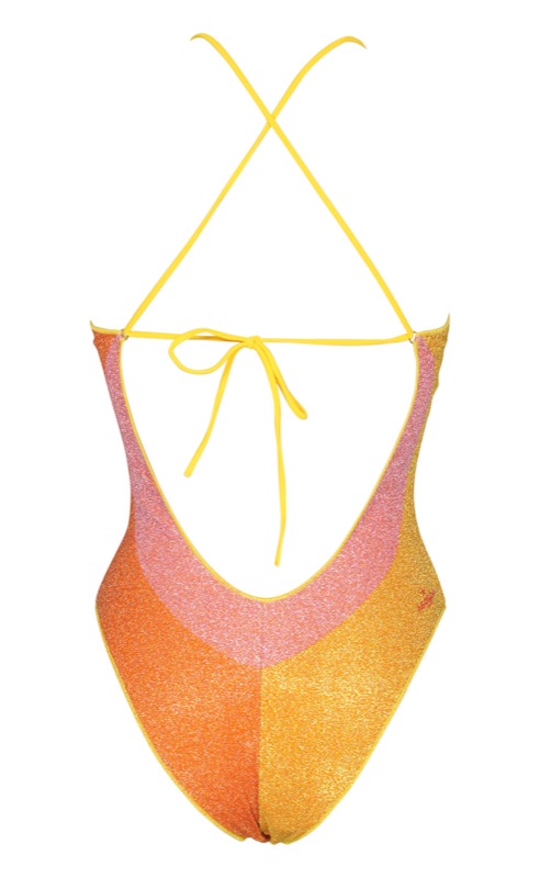 Lurex Padded Swimsuit Yellow