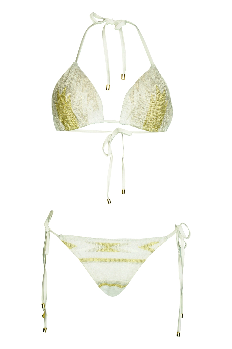White Gold trinity padded triangle bikini
