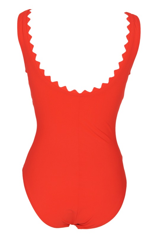 Ines V-Neck Wired Swimsuit Red