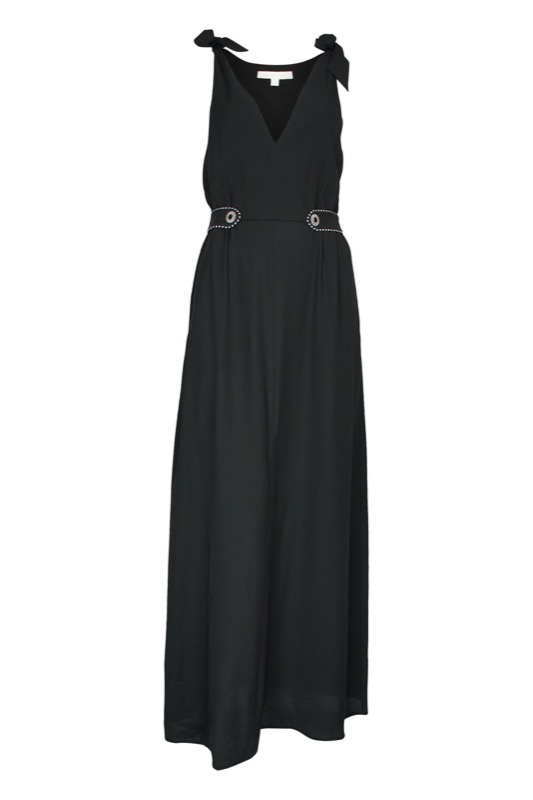 Piped Luxe Maxi Dress Black