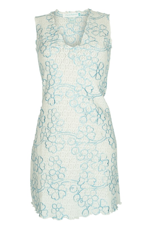 Dress with floral embroidery in white