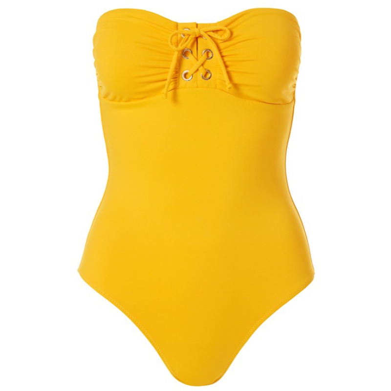 Beijing Padded Bandeau Swimsuit Yellow