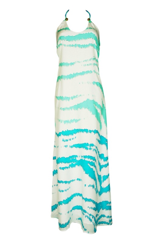 Silk crepe maxi dress with lining