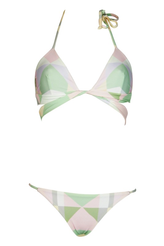 Reversible triangle bikini in Pastel