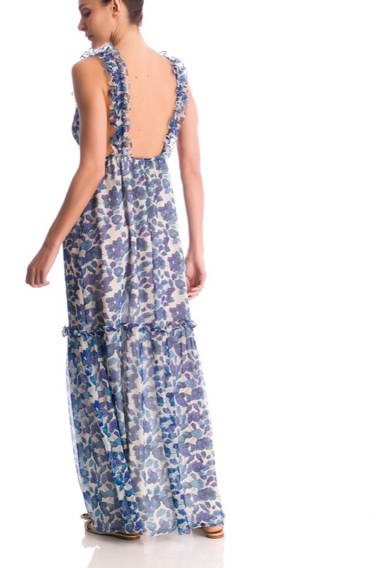 Floral Silk Maxi Dress 