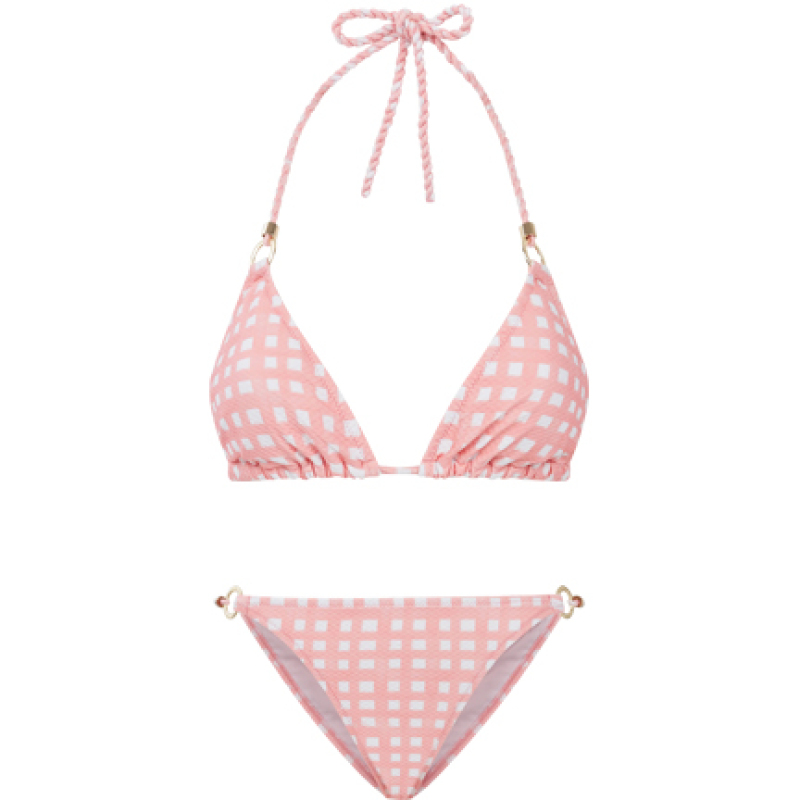 Zanzibar Padded Triangle Bikini Pink Weave