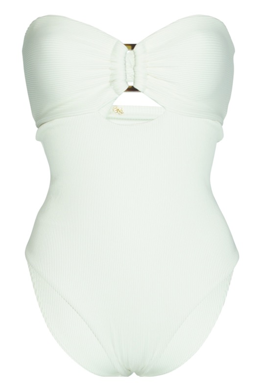 White Pearl Padded Bandeau Swimsuit