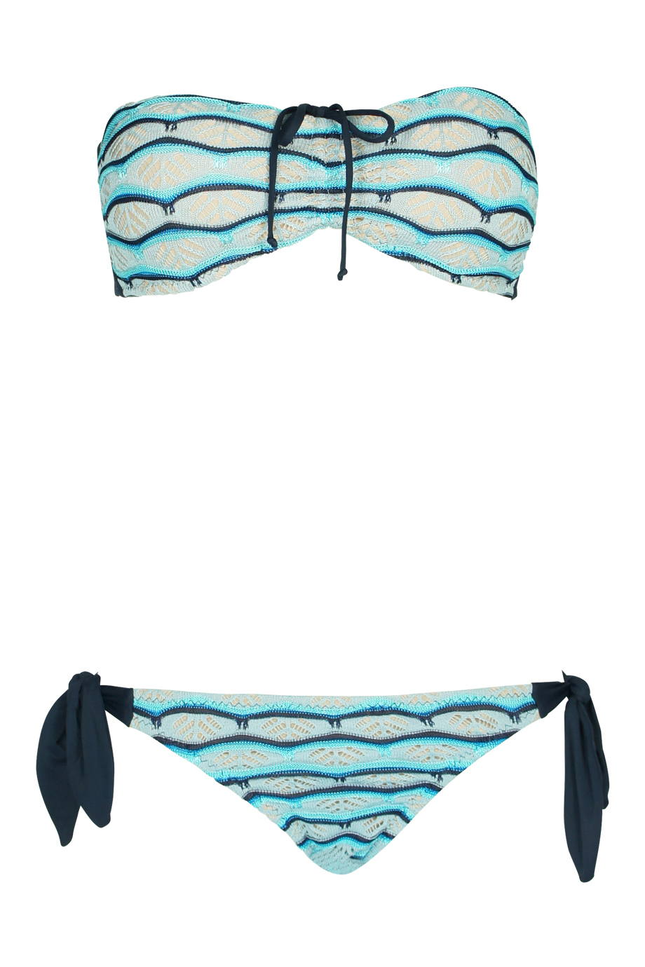 Dione padded bandeau bikini blue