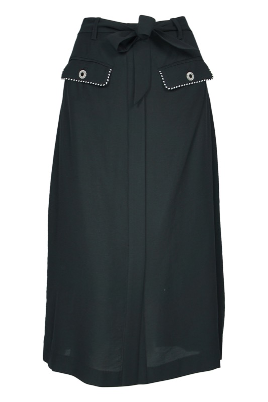Piped Luxe Skirt Black