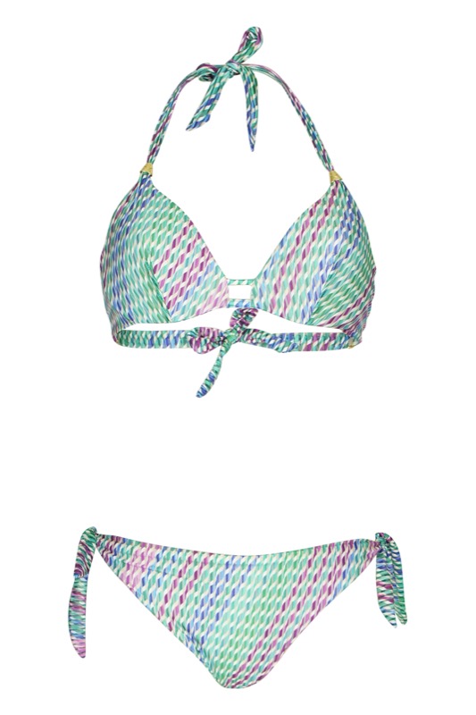 Wired triangle bikini in green