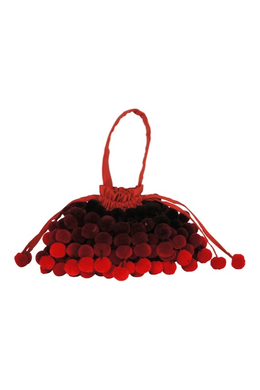 Charlotte pompom bag in red