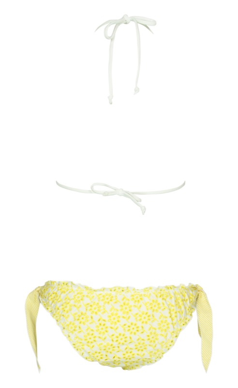 Floral Padded Triangle Bikini Yellow